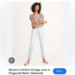 Madewell perfect vintage jean size 25, light blue